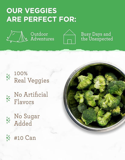 Simple Kitchen Freeze Dried Buttered Broccoli – 12 Servings for Family Meal Prep, Canned Broccoli, Gluten Free & Dehydrated Camping Meals, Emergency Survival Food for Backpacking & Hiking, #10 Can