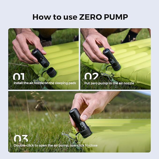 FLEXTAILGEAR Zero Pump Air Pump for Inflatables, 1.2 oz Ultra-Mini Electric air Pump Portable Air Mattress Pump, Rechargeable Air Pump for Pool Floats Air Bed Air Mattress