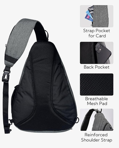 WATERFLY Sling Bag Crossbody Backpack: Over Shoulder Daypack Casual Cross Chest Side Pack