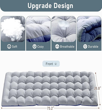 ABORON Folding Camping Cot for Adults, Double Layer 1200D, 500lb Capacity, Heavy Duty Guest Cot with Mat & Carrying Bag for Indoor & Outdoor Use