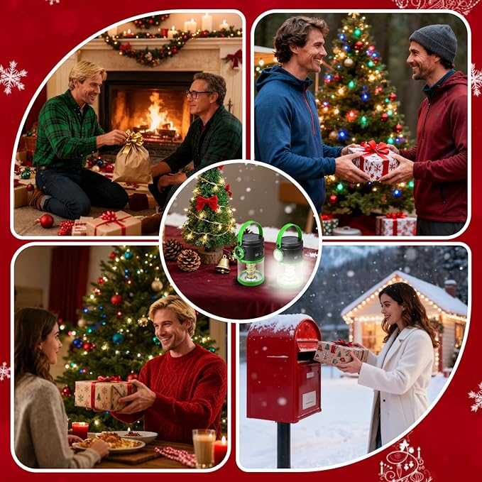 Portable LED Camping Lantern with Flashlight - COB Solar USB Battery Powered for Power Outages,Emergency Survival Light,Hurricane Preparedness Gear for Home Outdoor-Camping(Green 2PACK)