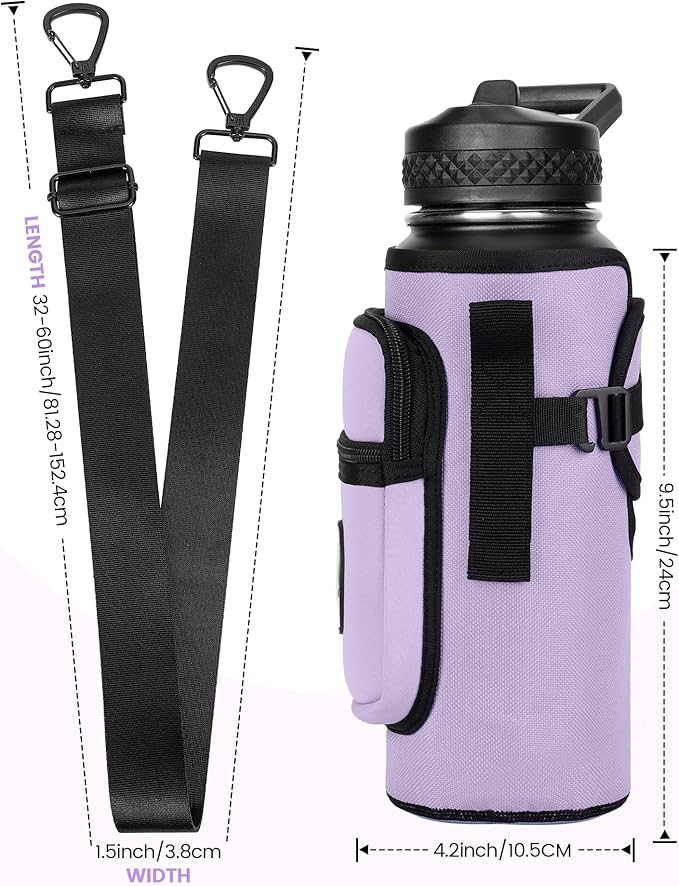 Sports rabbit Universal Water Bottle Holder – Durable Oxford & Neoprene Hybrid Design Compatible with Stanley 30/40oz Handled & 64/87oz Straight Tumblers, Adjustable Strap for Gym, Travel, Outdoors