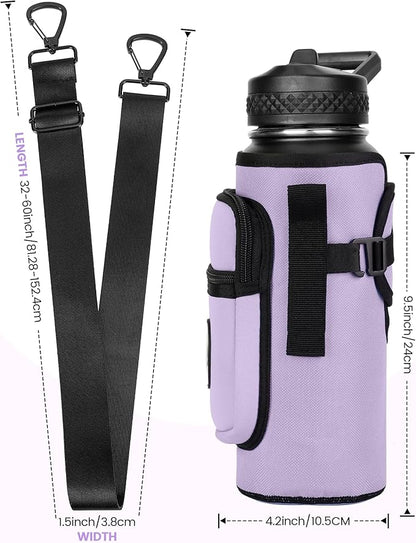 Sports rabbit Universal Water Bottle Holder – Durable Oxford & Neoprene Hybrid Design Compatible with Stanley 30/40oz Handled & 64/87oz Straight Tumblers, Adjustable Strap for Gym, Travel, Outdoors