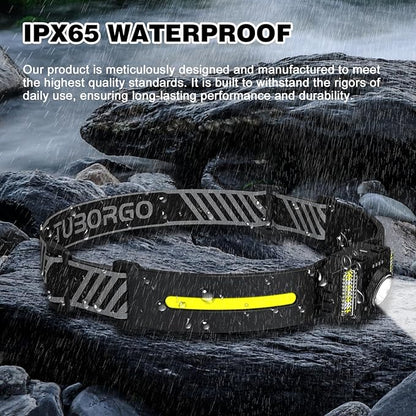 Rechargeable LED Headlamp, 2-Pack Bright Head Lamp with Motion Sensor, White Red Light Source Headlight Flashlight, Lightweight Weatherproof HeadLamps for Outdoor Camping Running