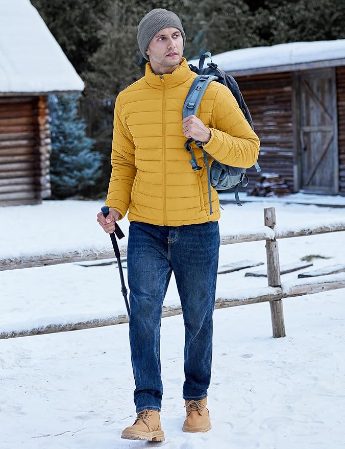 TACVASEN Men's Lightweight Puffer Jacket Winter Quilted Puffy Jackets Warm Water-Resistant Windproof Insulated Coats