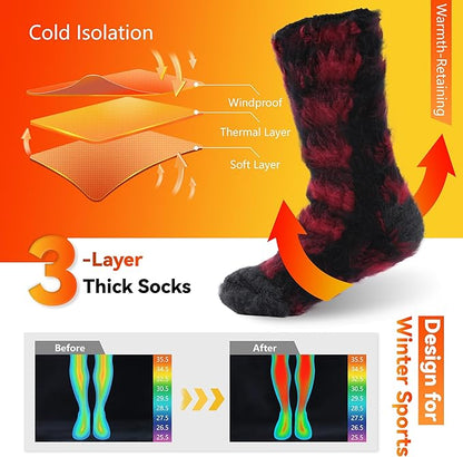 Sunew Warm Thermal Socks 4 Pack, Mens Womens Winter Heated Outdoor Skiing Thermal Socks