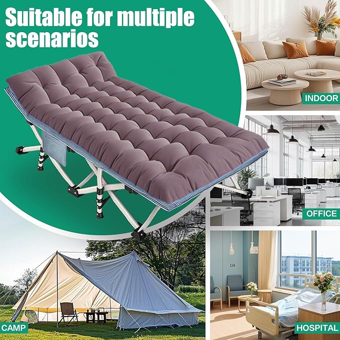 2 Pack Extra Large Cot 32" Width Camping Cot with Mattress Comfortable Sleeping cots for Adults with Carry Bag XXL Cots for Camping Bed Folding Cot Heavy Duty for Home Office Outdoor Indoor