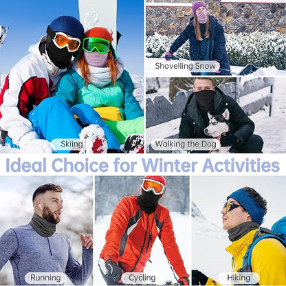 Winter Neck Gaiter Warmer, Soft Fleece Face Mask Scarf for Cold Weather Skiing Cycling Outdoor Sports