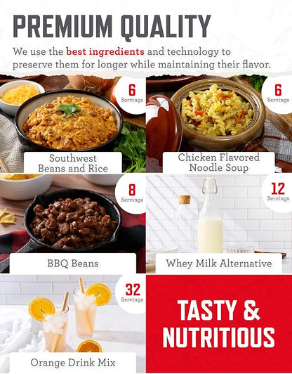 ReadyWise Emergency Food Supply - 132 Servings, Survival Bucket, Dehydrated & Freeze Dried Protein Meals, Camping Essentials, Ready to Eat Disaster Prepping Supplies,up to 25 Year Shelf Life