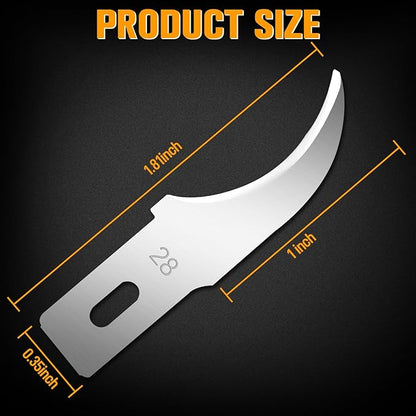 100 Pack Exacto Knife Blades #28, Hobby Knife Blades, Craft Knife Blade Replacement Blade with Storage Box for Craft Scrapbooking Supplies Caving Stencil