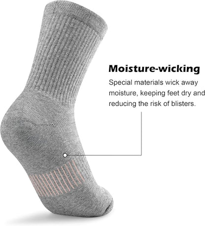 Gonii Women Athletic Crew Socks 5-6 Pairs - Comfort & Cushioned for Running, Hiking, Sports Arch Compression Socks