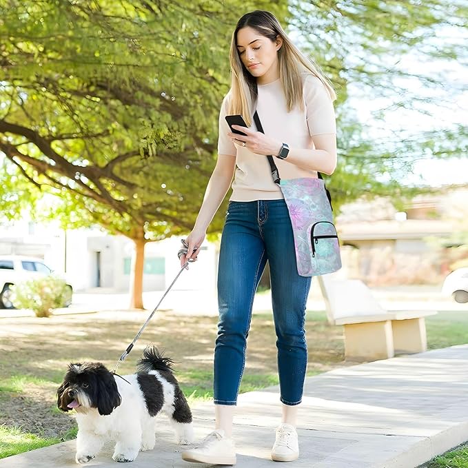 Rainbow Color Circular Pentagrams Stars Water Bottle Holder with Strap Insulated Water Bottle Carrier Crossbody Bags Pouch with Phone Pocket for Travel Gym Hiking Walking Running