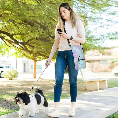 Rainbow Color Circular Pentagrams Stars Water Bottle Holder with Strap Insulated Water Bottle Carrier Crossbody Bags Pouch with Phone Pocket for Travel Gym Hiking Walking Running