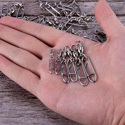 Alwonder 30-Pack Fishing Speed Clips Quick Change Snap Swivels, Ball Bearing Swivel Power Clips Fishing Snap Swivels Freshwater Saltwater Crankbait Popper Lures Quick Snaps Connectors Tackle