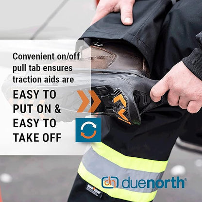 Due North GripPro Spikeless Footwear Traction Aids for Men and Women - for Ice and Snow - Lightweight Full-Foot Rubber Tread