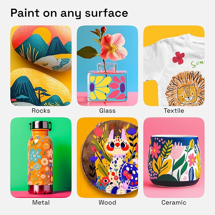 ARTISTRO Rock Acrylic Paint Markers - Rock Painting Kit for Arts & Crafts - Dual Tip Acrylic Paint Pens