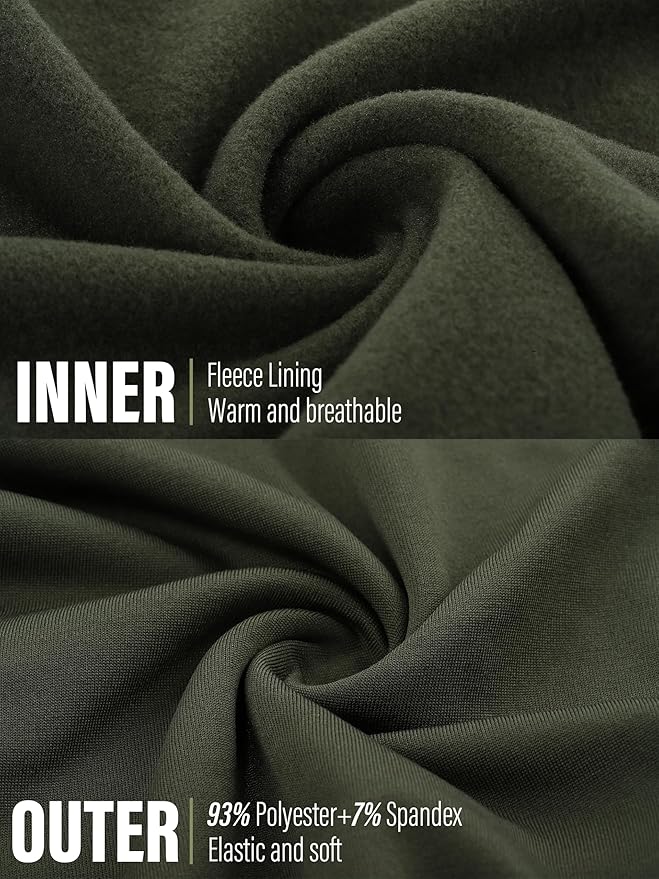 URATOT Men's Thermal Underwear Bottom Fleece Long Johns for Men Soft Warm Base Layer Thermal Pants for Cold Weather