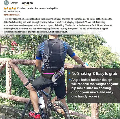 AiRunTech Running Hydration Belt with Water Bottle Holder,Hiking Fanny Pack for Phone and Wallet,Running Bag Runners Essentials Accessories Marathon Triathlon Walking Jogging Gear Gift