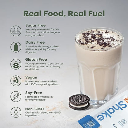 310 Nutrition All-In-One Meal Replacement Shake Powder - Plant-Based Protein Smoothie Blend w/High Fiber, Probiotics & Adaptogens - Low Carb, Vegan, Keto & Paleo Friendly - Cookies N Cream - 28 Srv