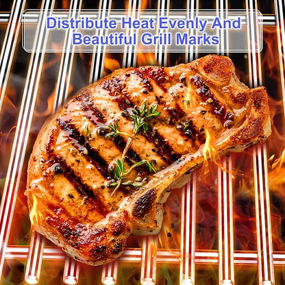 7637 7635 Grill Grates Replacement for Weber Spirit I Spirit II E-210, S-210, E-220, S-220 with Front-Mounted Control Panels 17.5” Flavorizer Bars Cook Grid Parts 2 Burner Spirit 200 Series