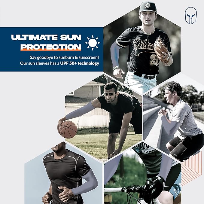 ARMORAY Arm Sleeves for Men or Women - Tattoo Cover Up - Cooling Sports Sleeve for Basketball Golf Football