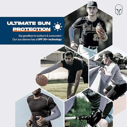 ARMORAY Arm Sleeves for Men or Women - Tattoo Cover Up - Cooling Sports Sleeve for Basketball Golf Football
