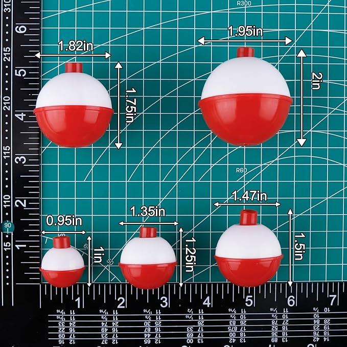 Dr.Fish 20 Pack Fishing Bobbers, Snap on Fishing Floats Hard ABS Spring Float Push Button Bobber for Trout Bass Crappie Freshwater