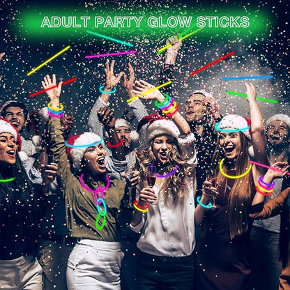Ultra Bright Halloween Glow Sticks - 500PRO Party Pack with Connectors for Christmas, Neon Birthday and Holidays - Multicolor 8" Glow Sticks Necklaces Bulk