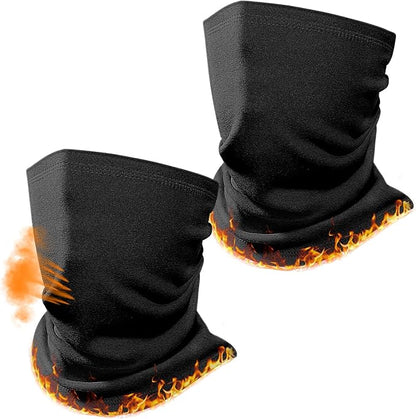 Winter Neck Warmer Gaiter: 2 Pack Thermal Face Cover for Men Women Windproof Fleece Ski Mask for Running Skiing