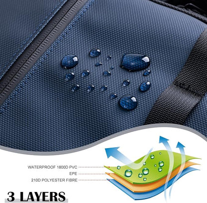 Goture Large Tackle Bag,1800D PVC Waterproof Saltwater Gear Storage Big Fishing Bag with EVA Bottom,Store Up to 8PCS 3700 Plus 4PCS 3600 Tackle Trays(Not Included),20.87”x11.42”x15.16”