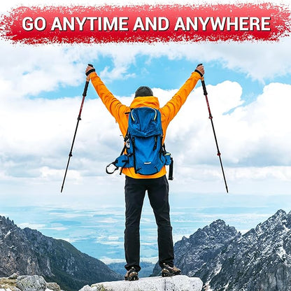 TheFitLife Trekking Poles - Lightweight 7075 Aluminum Hiking Sticks with Cork Grips, Adjustable Telescopic Design, Metal Flip Lock for Men & Women - Perfect for Hiking, Walking, Camping & Backpacking