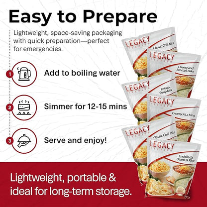 Long Term Gluten Free Food Storage Sample Pack: 16 Large Servings - 4 lbs Freeze Dried Meals - Emergency Prepper Supply with 25 Year Shelf Life