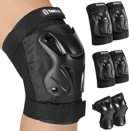 Skating Protective Gear Knee and Elbow Pads Wrist Guards for Roller Skating Skateboarding, Skate Pads Adult Knee Pads