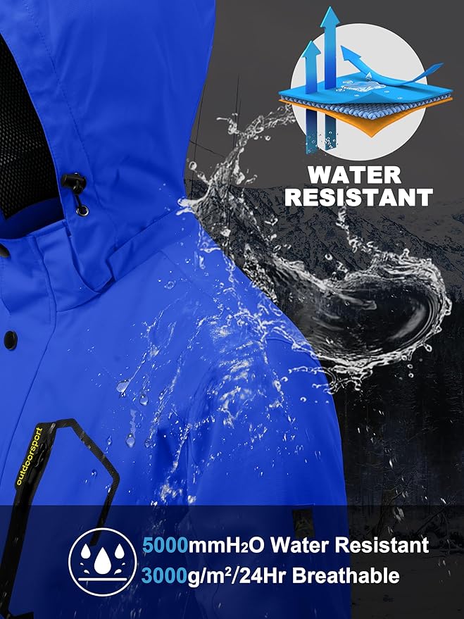 MAGCOMSEN Men's Lightweight Windbreaker Rain Jacket Raincoat with Detachable Hood for Hiking Fishing Activewear