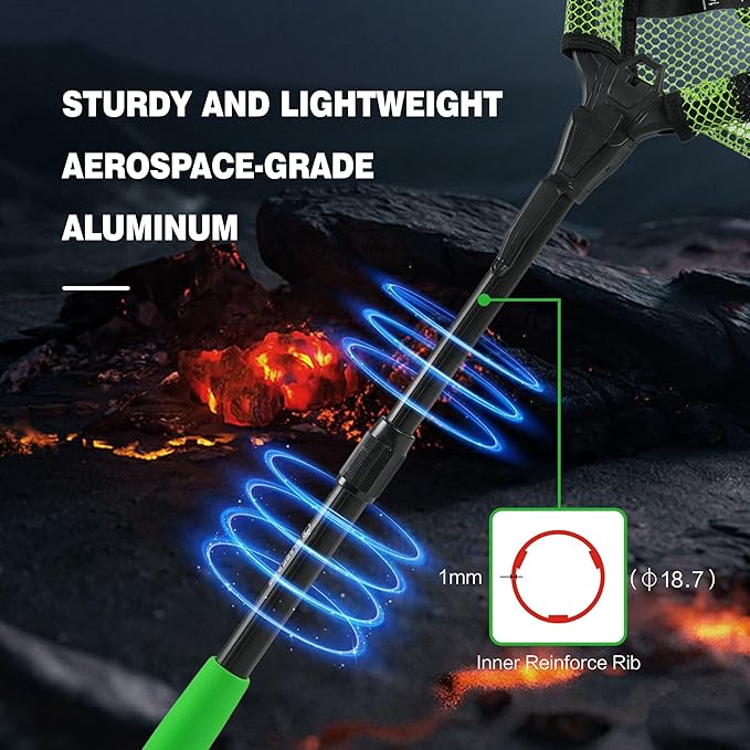 Black Paw Floating Fishing Net Foldable Telescopic Fish Landing Net with Built in Length Scale Rubber Coated for Kayak, Fly, Trout