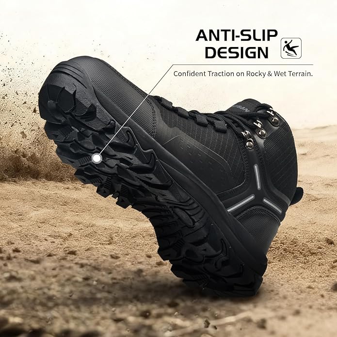 Waterproof Women's Hiking Boots with Wide Toe Box Lightweight Non-Slip Grip Ankle Support, Durable Comfort for Trekking, Trail Running, and Outdoor Adventures