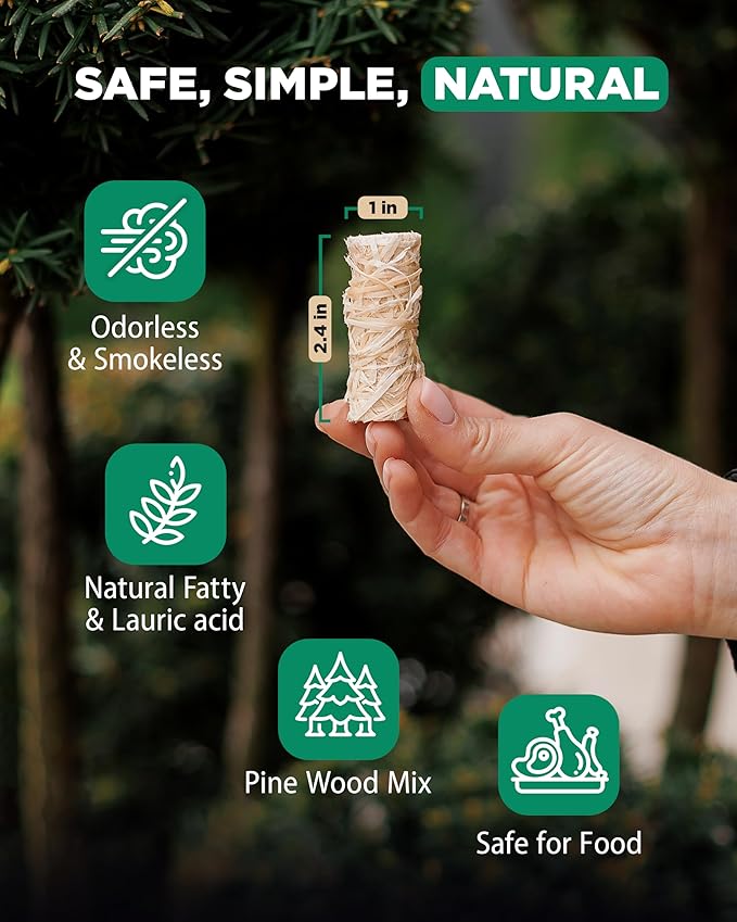 WH 54+ Pack Natural Fire Starters for Indoor Fireplace - Long-Burning Charcoal Starters - Odorless Firestarters for Wood Stove, Chimney, Campfires & Grill - Quick Ignite