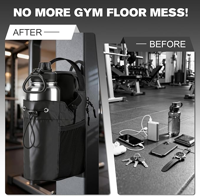 Magnetic Gym Bag,Water Bottle Carrier Holder,Handbag，Multifunctional Adjustable Crossbody Bag,Mobile Phone Personal Belongings Storage, Gym item Storage Bags