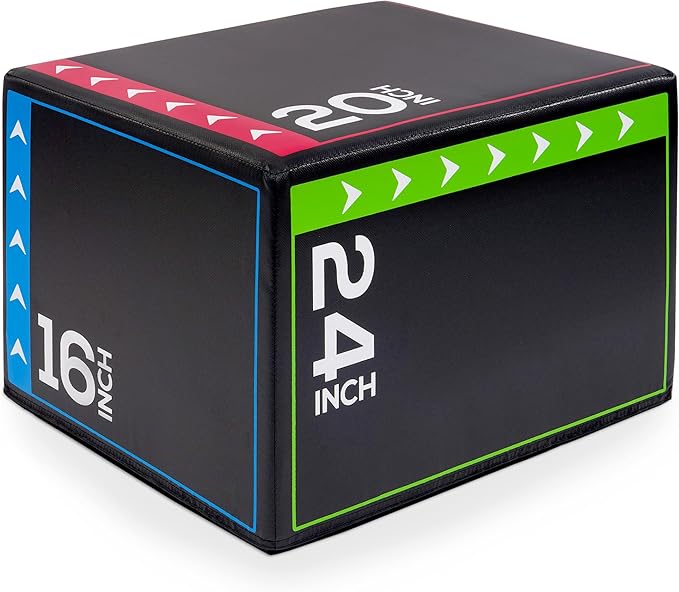 BalanceFrom 3-in-1 Foam Plyometric Jump Box for Home Gym with Multiple Height Options – Versatile Plyo with Non-Slip Surface for Strength, HIIT, Step-Ups, and Agility Training