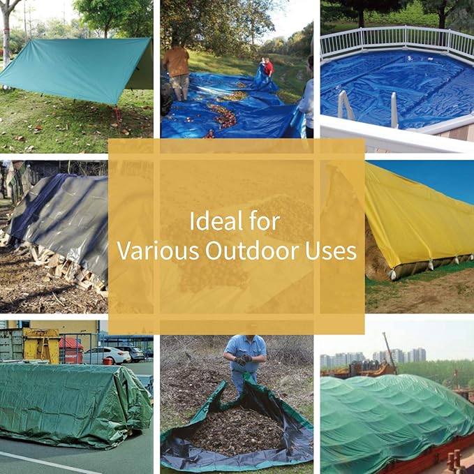 GUARD SHIELD Tarp Green Tarps Heavy Duty Waterproof 20x30 Feet Extra Large Outdoor Tarp Cover 12mil