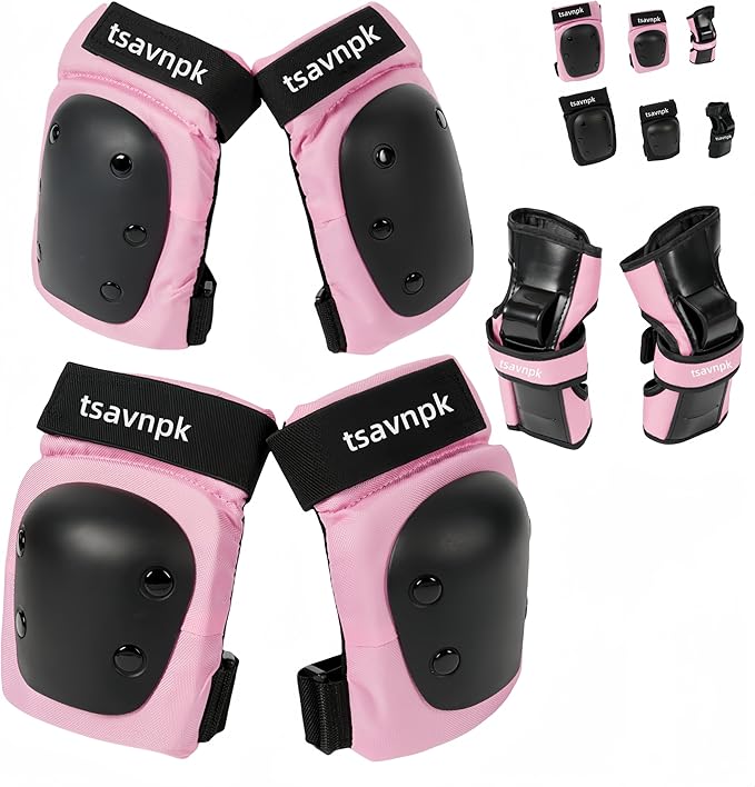 Kids/Adult/Youth Knee and Elbow Pads ,Adult Knee Pads Elbow Pads Wrist Guards for Adult Kids 6 in 1 Protective Gear Set for Skateboarding Biking Roller Skating Cycling Outdoor