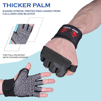 Workout Gloves for Men & Women – Fingerless Weight Lifting Gloves with Wrist Support for Gym, Crossfit, and Exercise – Durable Grip for Weightlifting, Cycling & Training