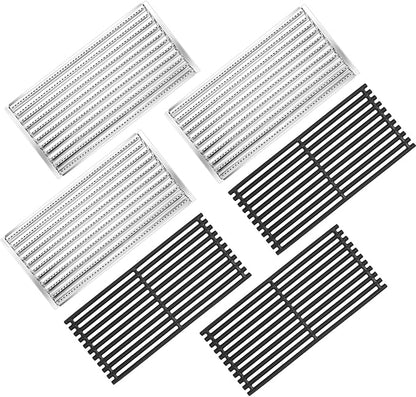 Criditpid Grill Replacement Parts for Charbroil 463242516 463242515 463367016 463355220 3-Burner Grill, Stainless Steel Cooking Grates & Emitter Plates for Charbroil Commercial Grill.