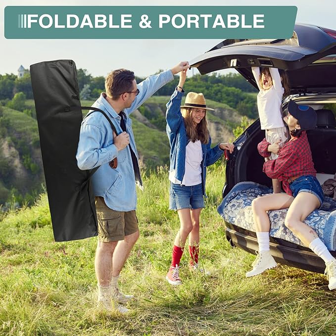 ZENPETIO 28In Folding Camping Cot for Adult, Portable Sleeping Cot with Mattress, Outdoor Heavy Duty Cot Bed for Camp with Carry Bag for Home, Office, Camp, Travel, Vacation(Max Loading 500lbs)