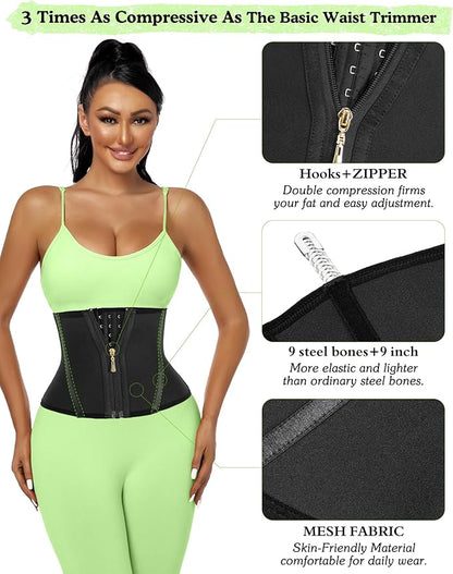 Short Torso Waist Trainer for Women Lower Belly Fat, Workout Fajas Colombianas Waist Cincher Corset