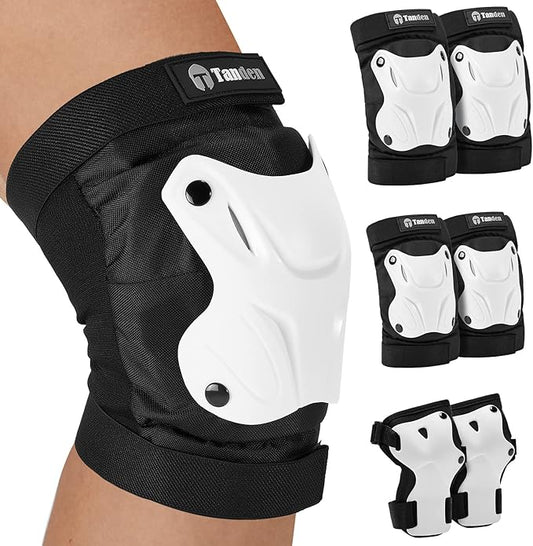 Skating Protective Gear Knee and Elbow Pads Wrist Guards for Roller Skating Skateboarding, Skate Pads Adult Knee Pads