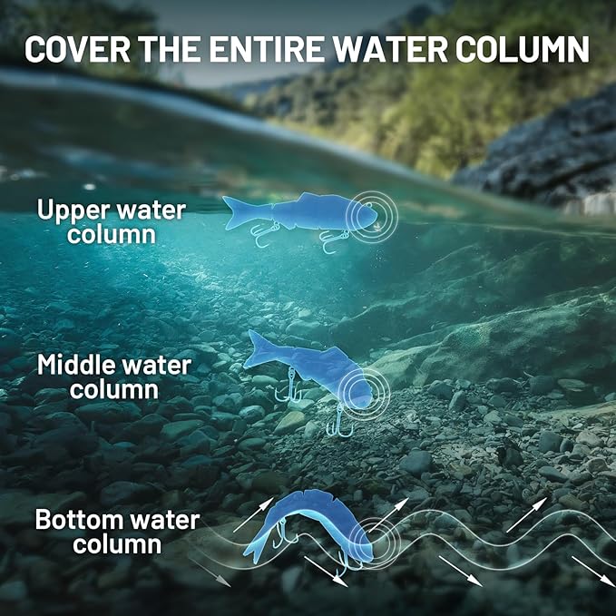 Handing Swimbaits for Bass Pike Walleye, 3 Pieces Lifelike Multi-Jointed Fishing Lures with Mustad Hooks, Fishing Bait for Freshwater and Saltwater