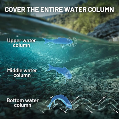 Handing Swimbaits for Bass Pike Walleye, 3 Pieces Lifelike Multi-Jointed Fishing Lures with Mustad Hooks, Fishing Bait for Freshwater and Saltwater