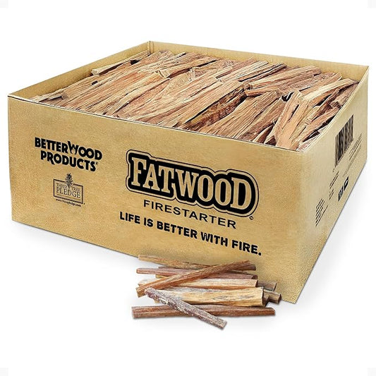 Better Wood Products Fatwood Fire Starter Sticks, Fireplace & Campfires, 50 Lbs - Firewood Starters for Indoor and Outdoor Use - Ideal for BBQ, Camping, Stove, Pit and Chimney