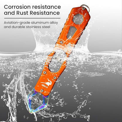 Pristis Metal Fish Lip Gripper, Heavy Duty Stainless Steel Fishing Grabber with Lightweight Aluminium Handle, Hook Remover Holder for Caught Fish, Snakehead Grab Grip Tool for Freshwater Saltwater